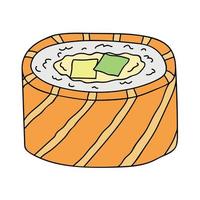 mano disegnato Sushi rotolo clipart. giapponese tradizionale cucina piatti. asiatico cibo vettore