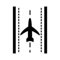 aereo su pista di decollo vettore icona