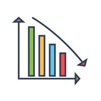 discendente bar vettore icona