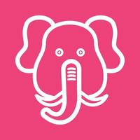 elefante viso linea colore sfondo icona vettore