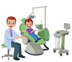 dentista e ragazzo isolato cartone animato vettore illustrazioni