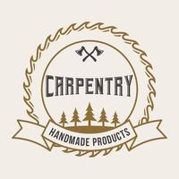 legna lavoratore logo Vintage ▾ carpenteria design etichetta distintivo illustrazione vettore