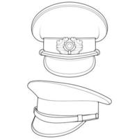 impostato di schema militare berretto vettore illustrazione isolato su bianca sfondo. schema militare berretto vettore per colorazione libro.