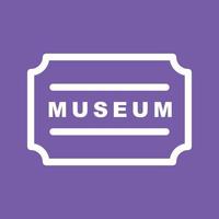 Museo etichetta linea colore sfondo icona vettore