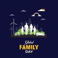 globale famiglia giorno- covid-19 famiglia restare su casa. restare con famiglia restare sicuro. vettore illustrazione.