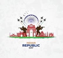 India repubblica giorno celebrazione. 26 gennaio. indiano difesa concetto. modello per sfondo, striscione, carta, manifesto. vettore illustrazione.