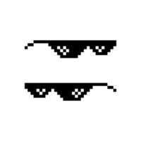 occhiali pixel art isolati su sfondo bianco vettore