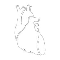 cuore linea arte disegno stile, il cuore schizzo nero lineare isolato su bianca sfondo, il cuore linea arte vettore illustrazione.