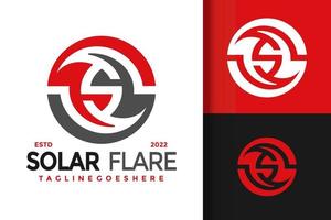 monogramma S solare bagliore logo design vettore illustrazione modello