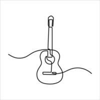 acustico chitarra una linea continuo modificabile linea arte vettore