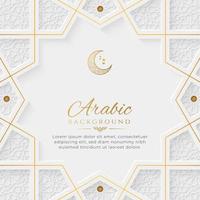 Arabo islamico elegante bianca e d'oro lusso ornamentale sfondo con islamico modello vettore