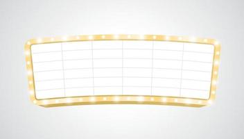 oro leggero lampadina cartello grafico elemento per aggiungendo testo vettore