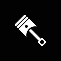 eps10 bianca vettore pistone astratto solido arte icona o logo isolato su nero sfondo. motociclo o auto parte simbolo nel un' semplice piatto di moda moderno stile per il tuo sito web disegno, e mobile App