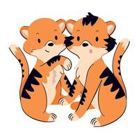 coppia tigre animali vettore