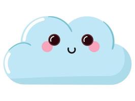 nube kawaii tempo metereologico vettore