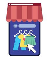 vestiti per lo shopping online vettore