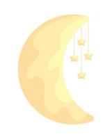 Luna e appendere stelle vettore