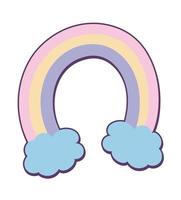 cartone animato nuvole arcobaleno vettore