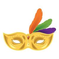 d'oro maschera mardi gras vettore