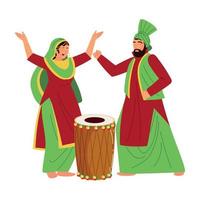 indiano coppia lohri celebrazione vettore