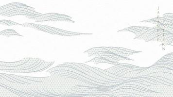 giapponese mano disegnare onda sfondo con geometrico modello vettore. oceano mare bandiera con linea elementi nel Vintage ▾ stile. vettore