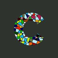 iniziale c mosaico logo vettore