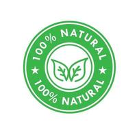 100 percento naturale logo design modello illustrazione. adatto per Prodotto etichetta. vettore