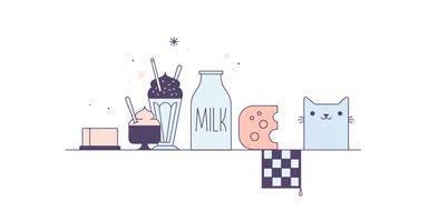 Vettore gratuito di prodotti a base di latte