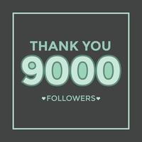 celebrazione 9000 iscritti modello per sociale media. 9k seguaci grazie voi vettore