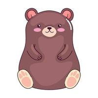 carino orso kawaii animale vettore