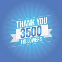 celebrazione 3500 iscritti modello per sociale media. 3,5 k seguaci grazie voi vettore