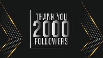 celebrazione 2000 iscritti modello per sociale media. 2k seguaci grazie voi vettore