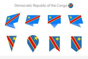 dr congo nazionale bandiera collezione, otto versioni di dr congo vettore bandiere.