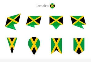 Giamaica nazionale bandiera collezione, otto versioni di Giamaica vettore bandiere.