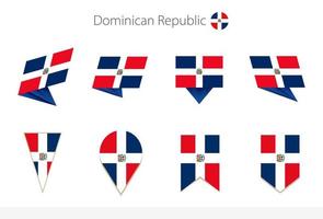 domenicano repubblica nazionale bandiera collezione, otto versioni di domenicano repubblica vettore bandiere.