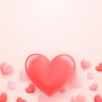 contento san valentino giorno sfondo con un' 3d rosa cuore su rosa sfondo. vettore simboli di amore per contento Da donna, di madre, San Valentino giorno, e compleanno saluto carta disegni.