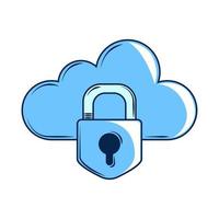 nube e lucchetto sicurezza informatica vettore