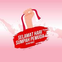 vettore illustrazione. selamat hari sumpah pemuda. traduzione contento indonesiano gioventù impegno