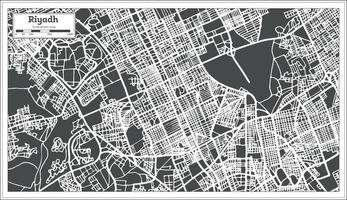 riyadh Arabia arabia città carta geografica nel retrò stile. vettore