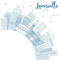 schema louisville orizzonte con blu edifici e copia spazio. vettore