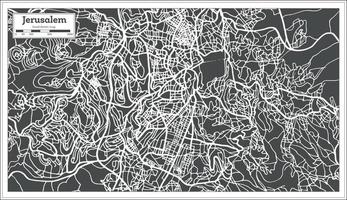 Gerusalemme Israele città carta geografica nel retrò stile. vettore