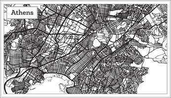 Atene Grecia carta geografica nel nero e bianca colore. vettore