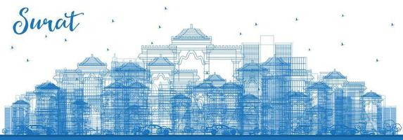 schema surat orizzonte con blu edifici. vettore