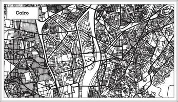 Cairo Egitto città carta geografica nel nero e bianca colore. vettore