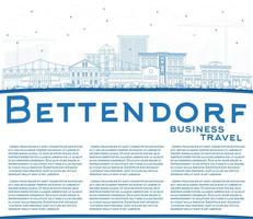 schema bettendorf Iowa città orizzonte con blu edifici e copia spazio. vettore