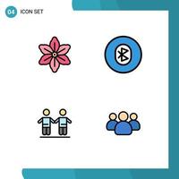 impostato di 4 moderno ui icone simboli segni per fiore migliore primavera multimedia amicizia modificabile vettore design elementi