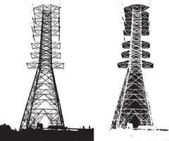 elettrico pilone Torre silhouette vettore opera d'arte illustrazione