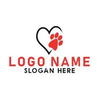 unico cane piede icona logo design con vettore formato.