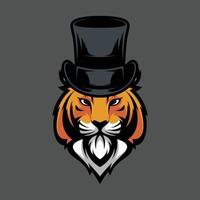 tigre tophat portafortuna design vettore