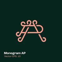 monogramma logo ap vettore